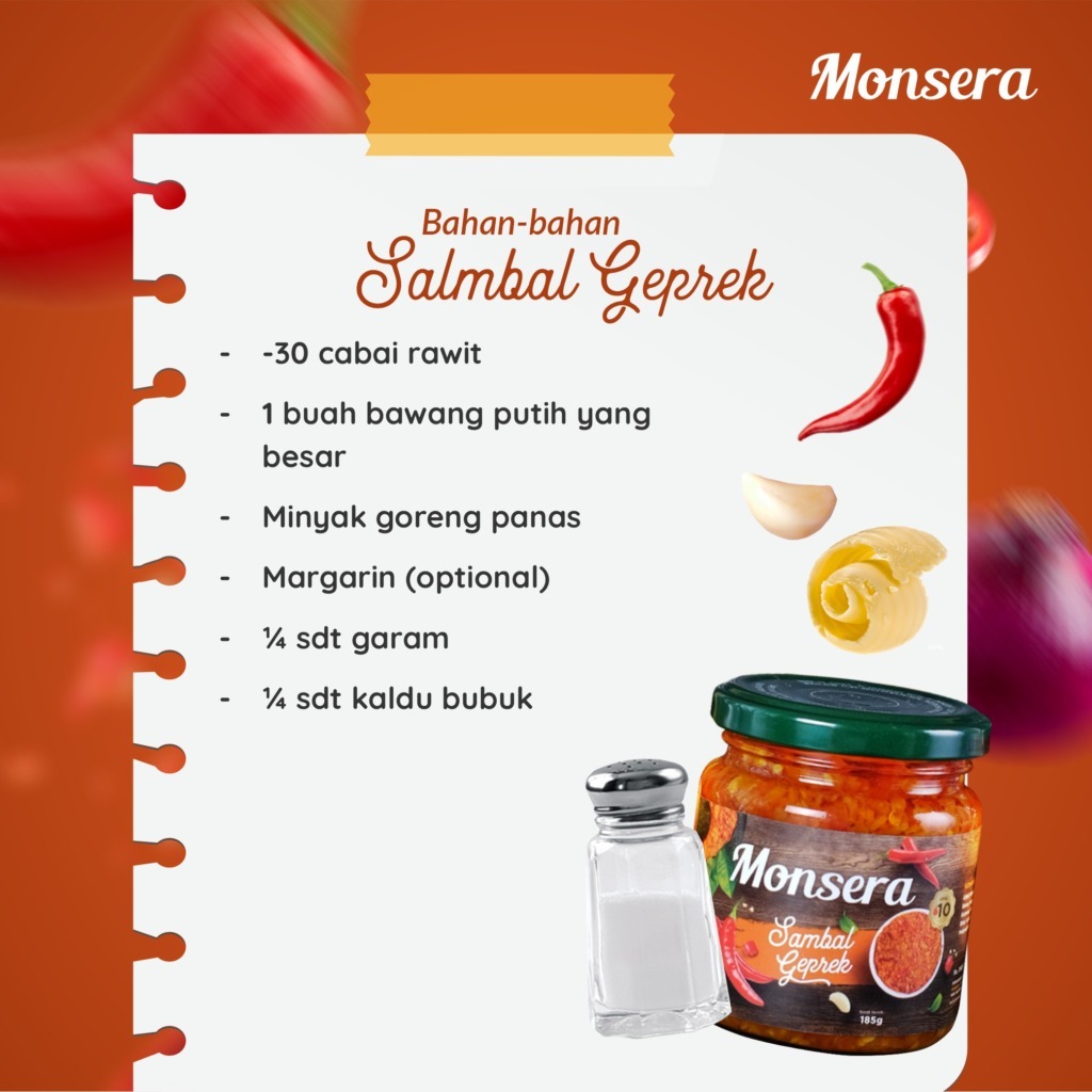 Resep dan bahan bumbu Sambal Geprek