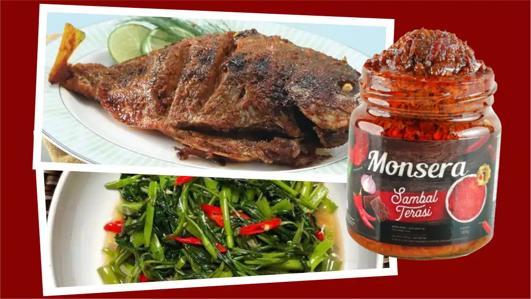 Resep Cah Kangkung, Ikan Bakar dengan Sambal Terasi Monsera