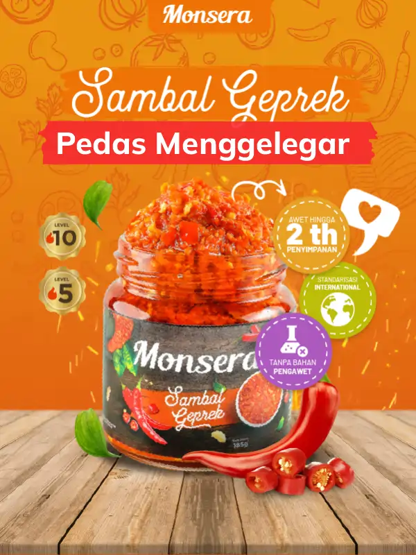 Sambal Geprek Monsera Pedas Menggelegar