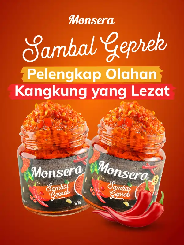 Sambal Geprek Monsera, Pelengkap Olahan Kangkung yang Lezat