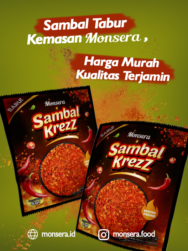 Sambal Tabur Kemasan Monsera, Harga Murah Kualitas Terjamin