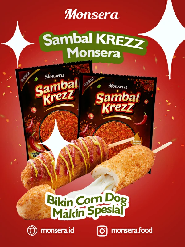 Sambal Krezz Monsera, Bikin Corn Dog Makin Spesial