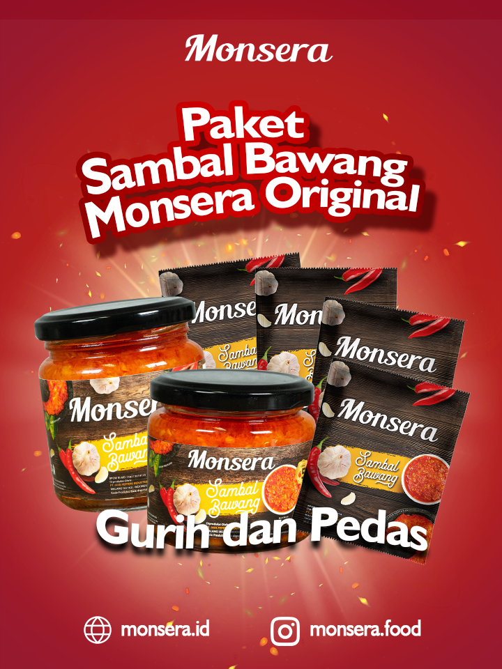 Paket Sambal Bawang Monsera Original, Gurih dan Pedas