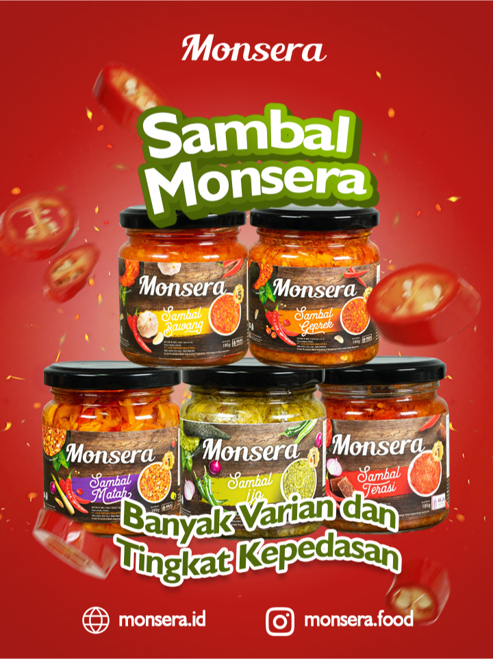 Sambal Monsera, Banyak Varian dan Tingkat Kepedasan