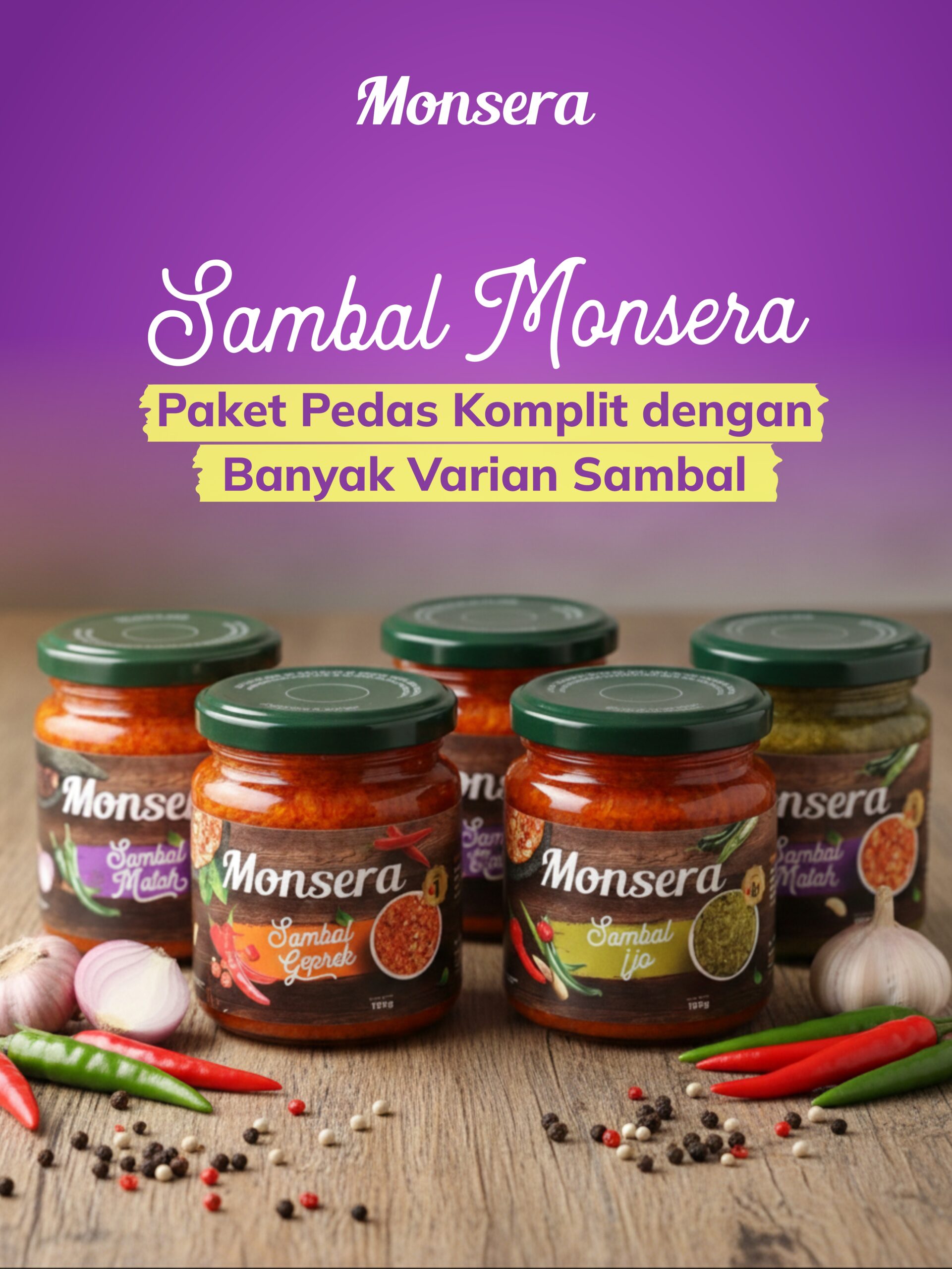 Sambal Monsera, Paket Pedas Komplit dengan Banyak Varian Sambal